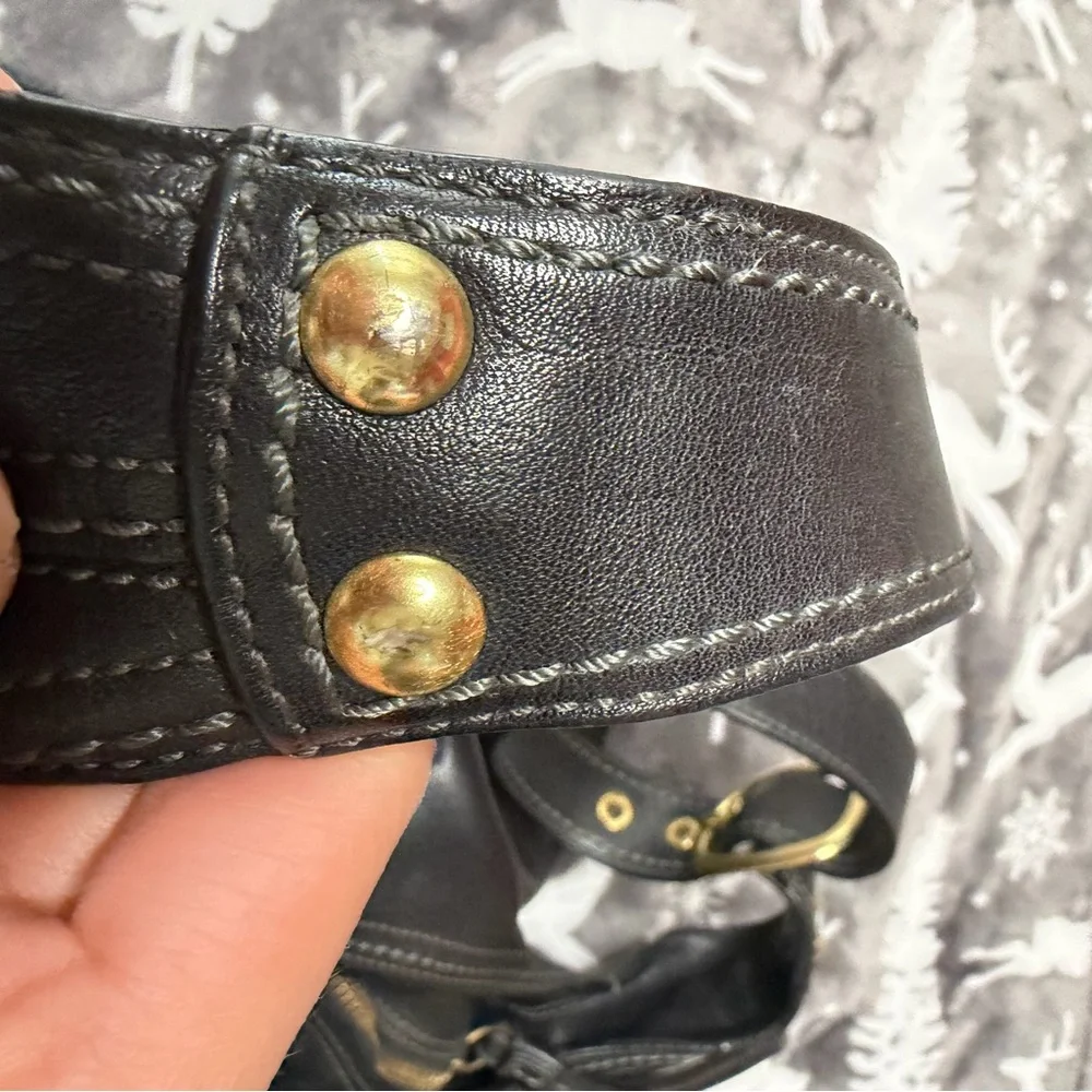 Coach Soho Black Leather Hobo Bag Brass Hardware 12406 - Picture 6 of 11